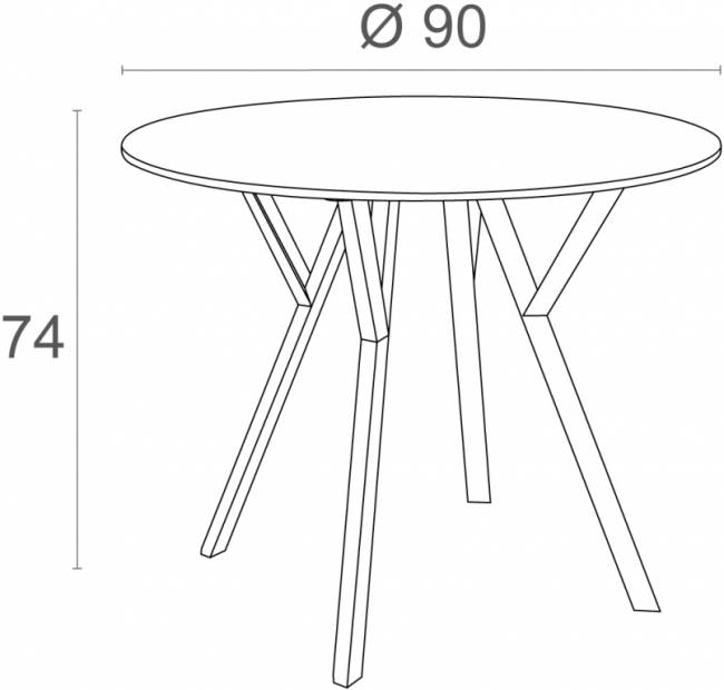 Стол пластиковый Max Table Ø90 черный Ø900х740 мм