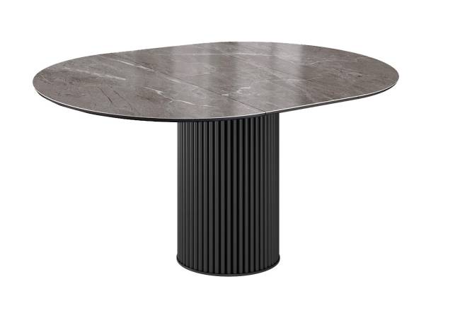 Стол DikLine AKRR120 Керамика Tundra Gris (темно-серый суперглянец)/подстолье черное/опоры черные (2 уп.)