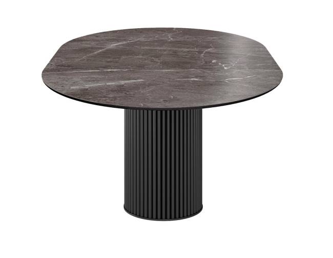 Стол DikLine AKRR120 Керамика Tundra Gris (темно-серый суперглянец)/подстолье черное/опоры черные (2 уп.)