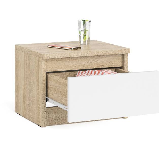 Тумба прикроватная Мори ТПМ400.1 цвет дуб сонома/белый
