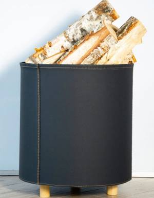 Дровница "Tallin", экокожа, графит