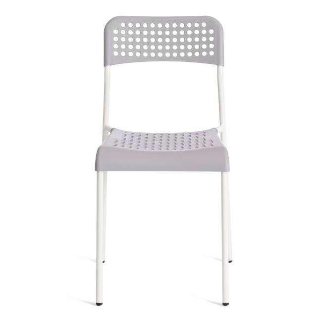 Стул Адде/Adde (мод.C-049)/1 шт. в упаковке металл/пластик, серый/белый, 39х49х78см серый, белый металл/пластик