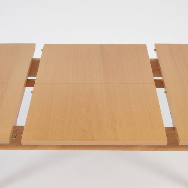 Стол обеденный раскладной Павильон/Pavillion МДФ/бук, 80х120+40х75см, натуральный Натуральный основание бук, столешница мдф