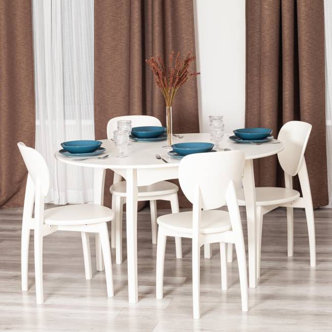 Стул Диамант/Diamante жесткое сиденье (1шт.в упаковке) бук, 42х42х85см, айвори вайт белый бук