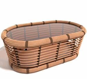 Столик журнальный "Бамбук", из искусственного ротанга, песочный