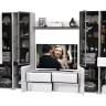 Гостиная Сидней № 58 цвет белый/чёрный/МДФ белый глянец