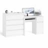 Компьютерный стол Мори МС-1 правый с комодом 4-ре ящика цвет белый