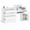 Компьютерный стол Мори МС-1 правый с комодом 4-ре ящика цвет белый