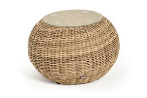 "Барселона" кофейный столик из искусственного ротанга, цвет соломенный