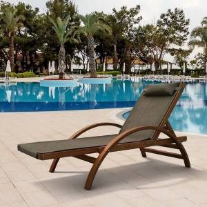 Шезлонг-лежак из сибирской лиственницы Мальта AFM-512 Olive