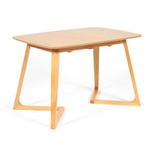 Стол раскладной Ваку/VAKU МДФ/бук, 80х120+40х75см, натуральный Натуральный основание бук, столешница мдф