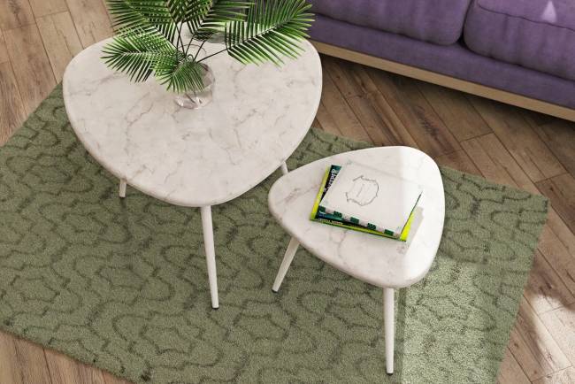 Кофейный столик М005.0Д70 Светлый мрамор