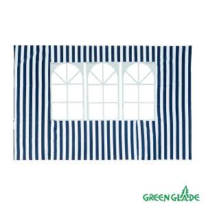 Стенка для садового тента Green Glade 4120 1,95х2,95м полиэстер с окном синяя (20)