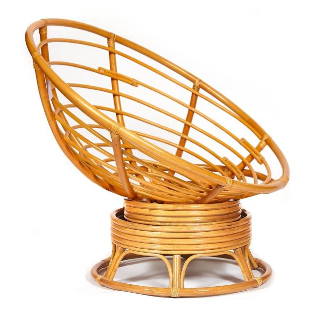 Кресло-качалка Папасан/Papasan (W 23/01 B) /с подушкой/ 115х78х104см, медовый, ткань оранжевый, с 23 Honey (мед)