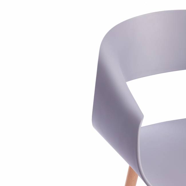 Стул КXX/QXX (мод.C1058-1) пластик/дерево, 60х53х81см, серый/натуральный (Комплект из 4 шт.) серый пластик/дерево