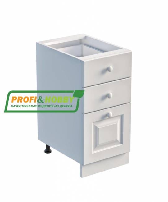 Тумба 3 ящика 400 х 560 х 720 сосна, без покраски