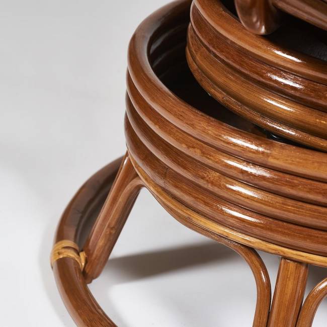 Кресло-качалка Папасан/Papasan (W 23/01 B) /с подушкой/ 115х78х104см, пекан орех, ткань оранжевый, с 23 Pecan (орех)