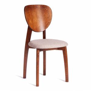 Стул Диамант/Diamante мягкое сиденье (1шт.в упаковке) бук, 42х42х85см, темный орех (тобако), ткань вул карамель, бежевый коричневый бук