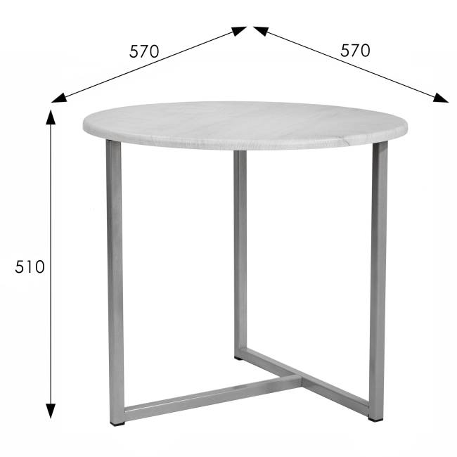 Стол журнальный BeautyStyle 27 дуб дымчатый/металлик