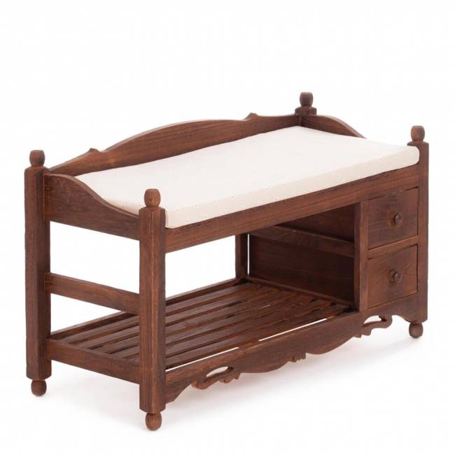 Обувница с 2-я ящиками Secret De Maison AZUR ( mod. TT-BH004), орех