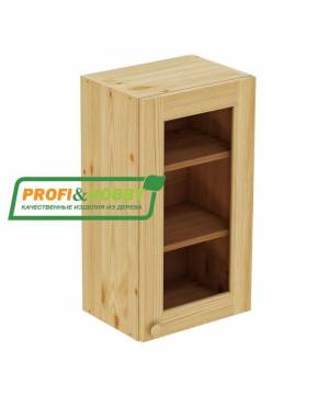Шкаф навесной 400 х 300 х 720 под стекло, сосна, бесцветный лак