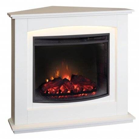 Электрокамин CANADA Corner 25,5 WT c очагом Evrika 25,5 С LED
