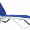Шезлонг-лежак пластиковый Omega белый, синий 1700-1945х690х910 мм