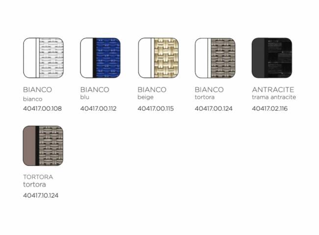 Шезлонг-лежак пластиковый Omega белый, синий 1700-1945х690х910 мм