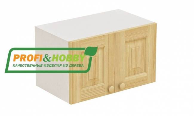 Шкаф навесной 2 двери 600х340х360 + фасад сосна без покраски