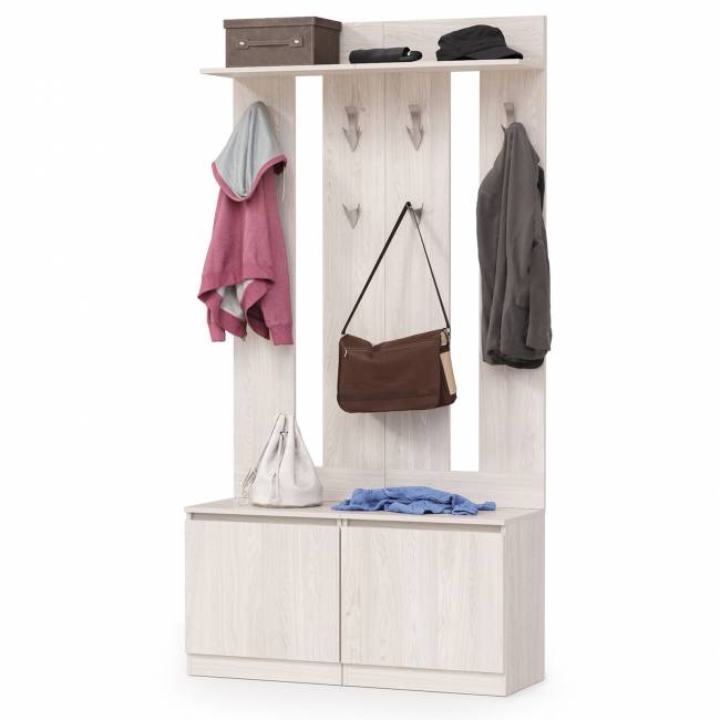 Тумбы с вешалками для верхней одежды Ника цвет ясень анкор светлый