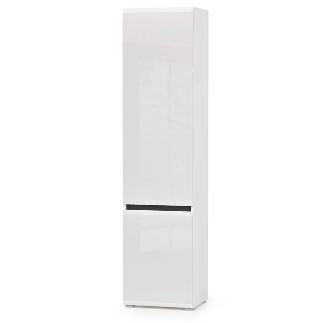 Стенка в гостиную Сидней № 21 цвет белый/чёрный/фасады МДФ белый глянец