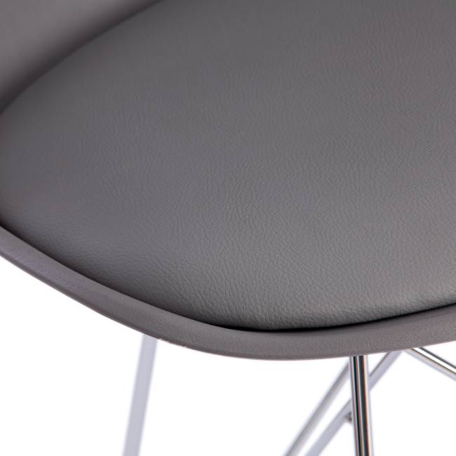 Стул Тулип Айрон Чаир/Tulip Iron Chair (мод.EC-123) металл/пластик, 54,5х48х83,5см, серый (Комплект из 4 шт.) серый металл/пластик