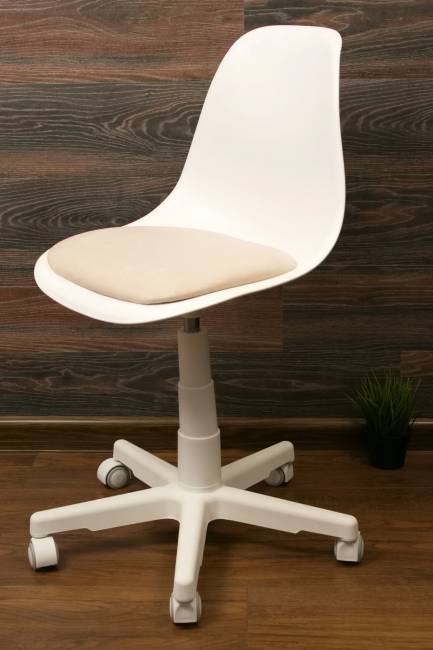 Кресло компьютерное Смузи белый/бежевый