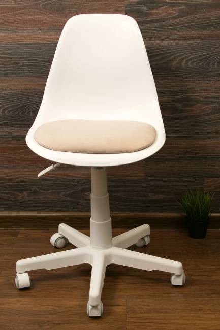 Кресло компьютерное Смузи белый/бежевый