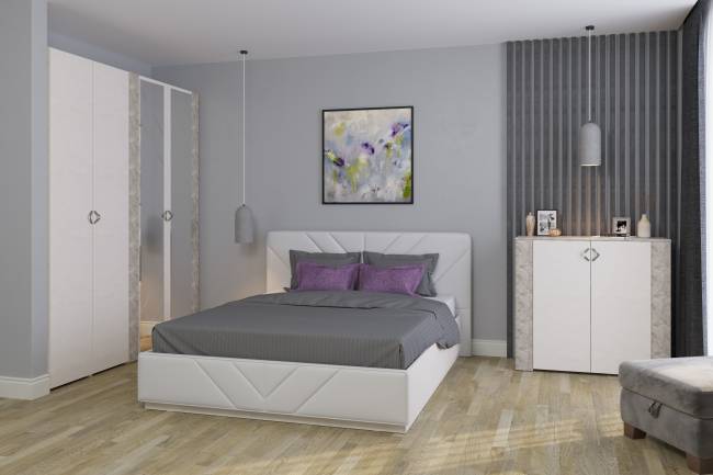 Набор шкафов Амели Моби № 3 цвет шёлковый камень/бетон чикаго беж