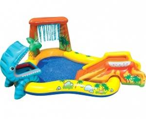 Игровой центр 249х191х109см "Динозавр" с разбрызгивателем, гор. и игруш., 310л, до 81кг, от 2 лет