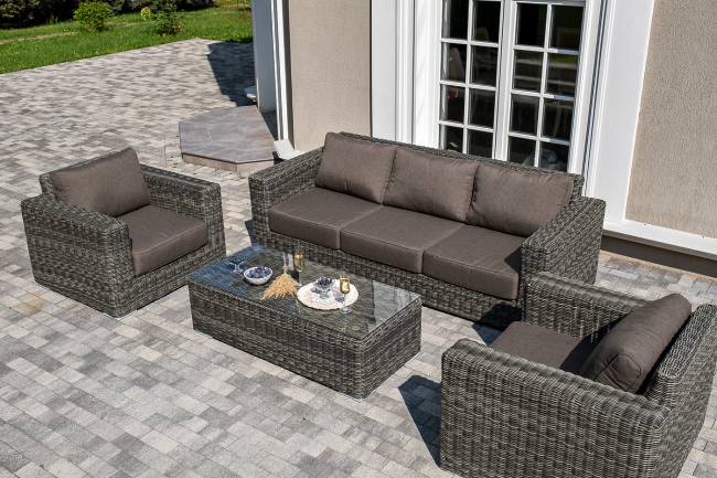 "Боно" лаунж-зона из искусственного ротанга, цвет графит