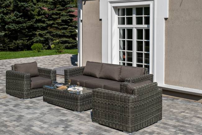 "Боно" лаунж-зона из искусственного ротанга, цвет графит