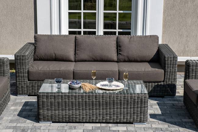 "Боно" лаунж-зона из искусственного ротанга, цвет графит