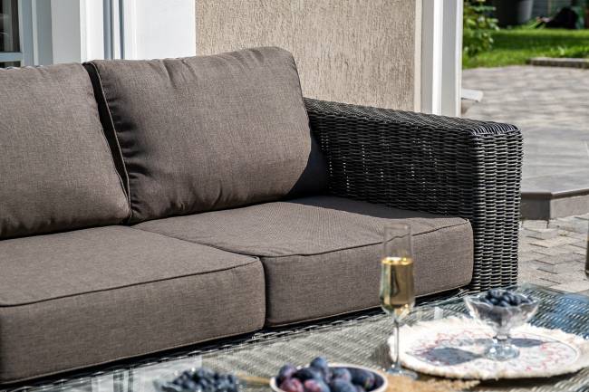 "Боно" лаунж-зона из искусственного ротанга, цвет графит