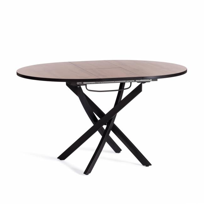 Стол обеденный Манзана/Manzana ЛДСП/HPL/металл, 100-130х100х75см, дуб вотан/чёрный Дуб Вотан/чёрный ЛДСП/HPL/металл