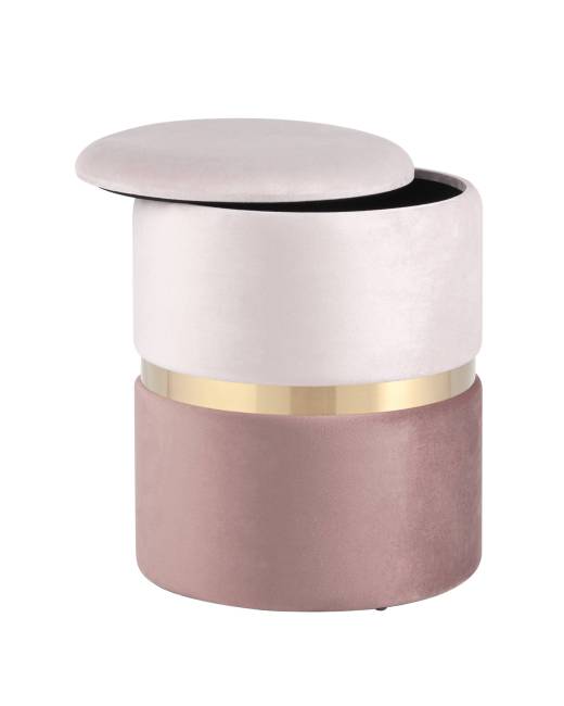 Пуф Кэрри с ящиком велюр розовый