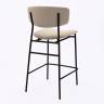 Дизайнерский полубарный стул Марко латте, черный металл