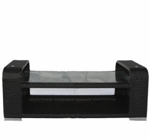 Столик кофейный "Вена", из искусственного ротанга, черный, белый