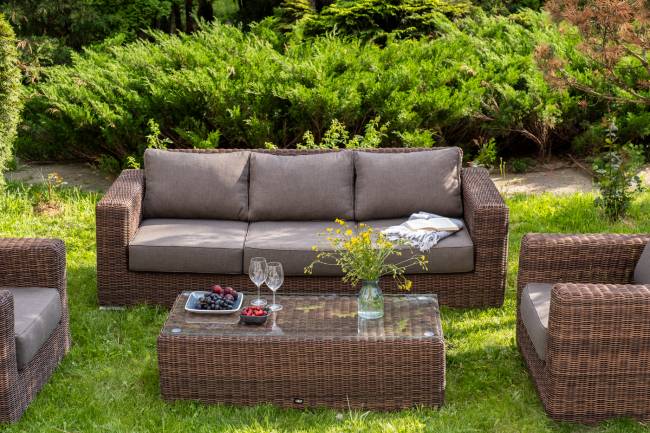 "Боно" лаунж-зона из искусственного ротанга, цвет коричневый