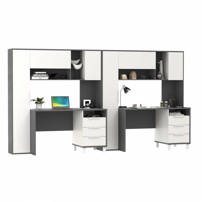 Рабочее место для двоих Комфорт 12.95N цвет тёмно-серый/белый премиум