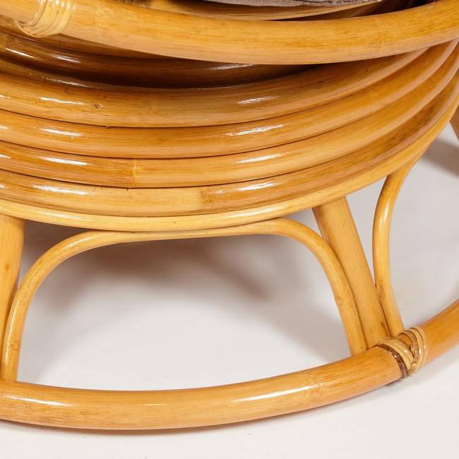 Кресло-качалка Папасан/Papasan (W 23/01 B) /с подушкой/ 115х78х104см, медовый, экошерсть коричневый, 1811-5 Honey (мед)