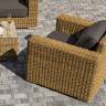 "Боно" лаунж-зона из искусственного ротанга, цвет соломенный