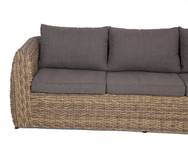 "Кальяри" диван из искусственного ротанга (гиацинт) трехместный, цвет соломенный