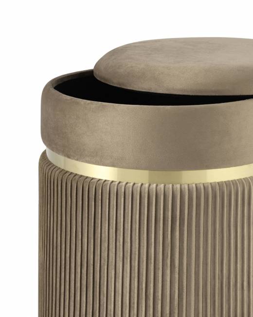 Пуф Миранда с ящиком велюр бежевый